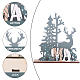 Creatcabin 2pcs2スタイルの木製ディスプレイ装飾  ジュートより糸付き  パーティーギフトの家の装飾  クリスマステーマ  カラフル  1個/スタイル WOOD-CN0001-018-4