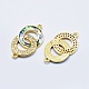 Eco-Friendly Brass Micro Pave Cubic Zirconia Links RB-I078-44G-NR-2