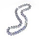 Faceted Hexagon Electroplate Glass Beads Strands EGLA-F090-B01-2