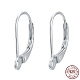 925 Sterling Silver Leverback Hoop Earrings STER-L054-52S-1