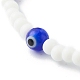 Glasperlen & handgemachte Bunte Malerei Perlen Stretch Armbänder Set für Eltern & Kind BJEW-JB06475-13