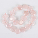 Naturelle quartz rose plat perles rondes brins G-E243-06-2