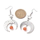 Boucles d'oreilles pendantes étoile et lune en alliage d'argent antique EJEW-JE05637-01-3