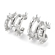 Brass Micro Pave Cubic Zirconia Cuff Earrings for Women EJEW-D086-11P-1