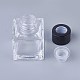 50mlガラスディフューザーアロマテラピーボトル  peプラスチックプラグ付き  車の香水瓶  揮発性の瓶  正方形  ブラック  4.7x4.7x7cm  容量：50ml（1.69液量オンス） MRMJ-WH0054-04B-2