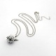 Модные женские латунные клетка медальон кулон ожерелья X-NJEW-L081-01-1