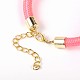 Trendy Nylon Brass Bib Statement Necklaces NJEW-JL030-03-5