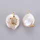 Подвески из натурального пресноводного жемчуга PEAR-J004-30G-2