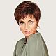 ファッション女性のセクシーなフルヘッドかつら  前髪の短いカーリーウィッグ  レッド  10.2インチ（26cm） OHAR-L010-004-2