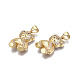 Brass Micro Pave clear Cubic Zirconia Pendants ZIRC-N039-170-NF-3
