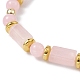 Rosa naturale bracciali di perline di quarzo BJEW-JB09468-5
