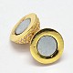 Round Rack Plating & Long-Lasting Plated Brass Micro Pave Cubic Zirconia Magnetic Clasps KK-P030-29-NF-4
