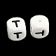 20 Uds. Cuentas de silicona con letras de cubo blanco JX432T-2
