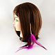 Dyed Feather Iron Hair Bands OHAR-R192-05-2