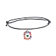 Flat Round with Heart Charm Bracelet BJEW-JB07907-4