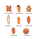 樹脂カボション  模造食品  パン  レッドオレンジ  18~26x7.5~17x5~8.5mm  40個/袋 CRES-CJ0001-15-2