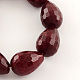 Natural Dyed White Jade Faceted Teardrop Bead Strands G-S197-01-2