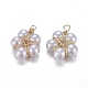Colgantes de perlas de imitación de plástico abs KK-T039-13G-2