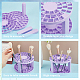 プラスチック化粧ブラシ収納スタンド  メイクブラシホルダーに  コラム  暗紫色  14.3x9.3cm MRMJ-WH0079-63D-4