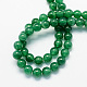 Round Dyed Natural Green Onyx Agate Beads Strands G-S123-6mm-2