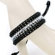 Jolis bracelets en perles d'agate noires X-BJEW-F059-01-3