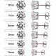 PandaHall Elite 6 Pairs 3/4/5/6/7/8mm Clear Cubic Zirconia Stud Earrings for Girls Fine Jewelry EJEW-PH0001-02-3