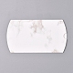 紙枕ボックス  ギフトキャンディー梱包箱  大理石のテクスチャ模様  ホワイト  箱：12.5x7.6x1.9cm 展開：14.5x7.9x0.1cm CON-L020-03A-2