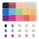 195G 15 Colors 8/0 Transparent Glass Seed Beads SEED-YW0002-30-1