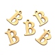 Ion Plating(IP) 304 Stainless Steel Alphabet Charms STAS-H122-B-G-2