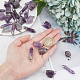 SUNNYCLUE 1 Box 30Pcs 2 Styles Natural Amethyst Pendants Bullet Gemstone Charms Irregular Amethyst Charm Bead with Brass Loops for Necklaces Bracelets Earring Jewelry Making Starter Supplies G-SC0001-55-3