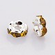 Brass Rhinestone Spacer Beads RB-A014-L6mm-17S-NF-2