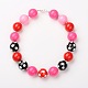 Chunky Round Bubblegum Acrylic Beads Necklaces NJEW-JN00708-04-1