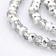 Half Plated Faceted Rondelle Electroplate Clear Glass Beads Strands GLAA-A024C-HP05-1