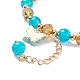 Bracelet extensible en perles de verre rondes avec breloque papillon en alliage pour femme BJEW-JB08232-8