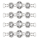 Chgcraft シルバーメッキ真鍮ラインストーンコネクタチャーム 4 個  ビキニ装飾用の楕円形のリンク飾り  クリスタル  23x95x6.5mm  穴：10x4mm RB-CA0001-05B-1