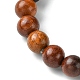 Эластичные браслеты из натурального дерева унисекс с бусинами BJEW-JB05463-01-2