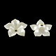 5-Petal Flower ABS Plastic Imitation Pearl Bead Caps OACR-R016-11-1