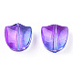 Two Tone Spray Painted Transparent Glass Beads GLAA-T022-26-B02-2