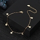 925 Sterling Silver Cable Chain Anklets with Star Charms for Women AJEW-F162-011G-2
