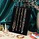Hobbiesay 1 pc planches d'affichage de collier de bijoux en bois recouvert de velours NDIS-HY0001-01-6