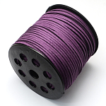 Cordon imitation daim, dentelle de faux suède, violet, 2.7x1.4mm, environ 98.42 yards (90 m)/rouleau