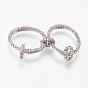 Латунь микро проложить кубический цирконий звенья кольца KK-I614-035P