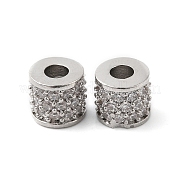 Laiton micro pavé de perles de zircone cubique claires KK-P234-30P