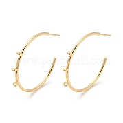 Brass Ring Stud Earrings Findings KK-K351-25G