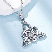 Ожерелья с подвеской Trinity Knock из нержавеющей стали 304 NJEW-H059-02P