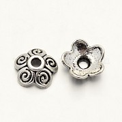 Тибетский стиль 5 -petal сплава цинка шарик шапки PALLOY-N0111-06AS