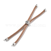 Серебряные браслеты из витого нейлонового шнура DIY-B066-03P-03