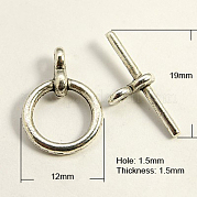 Застежки тоггл в тибетском стиле  TIBE-A001-25AS