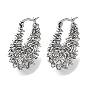 Серьги-кольца в форме капли из нержавеющей стали 304 EJEW-K295-05P