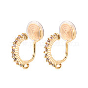 Серьги-клипсы из латуни с микропаве из кубического циркония KK-N261-122B-G